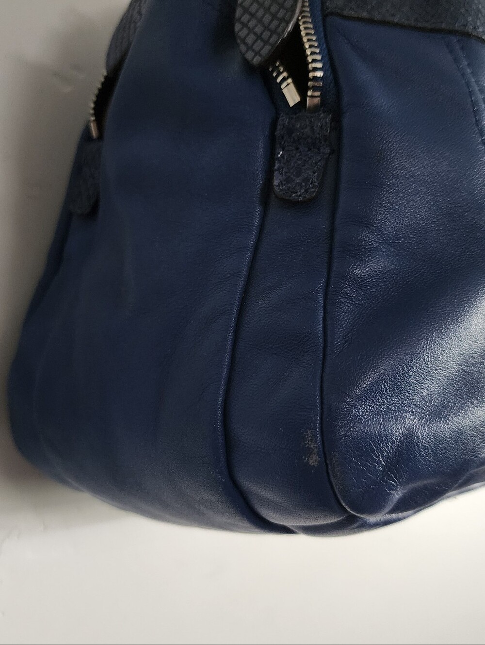 Coach Bag Blue Leather - Picture 2 of 7